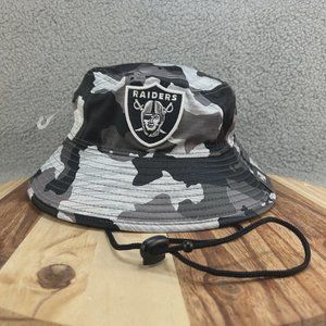 New Era Oakland Raiders Camouflage Training Bucket Hat Cap NFL Football